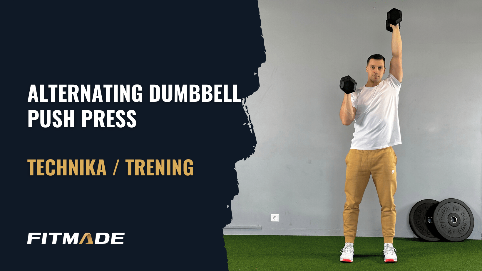 Alternating dumbbell push press