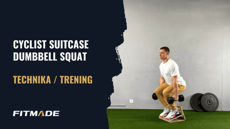 Cyclist suitcase dumbbell squat