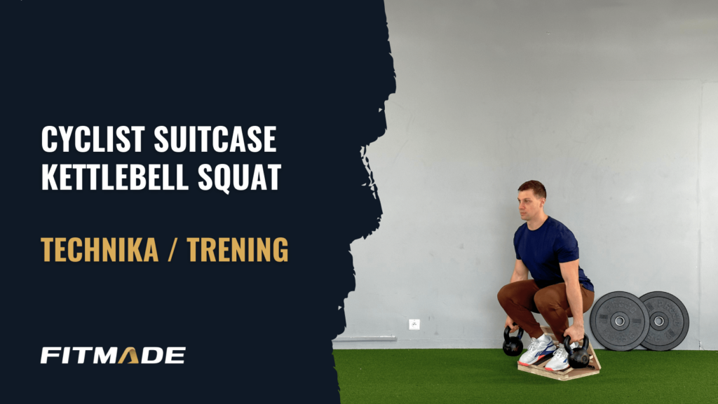 Cyclist suitcase kettlebell squat