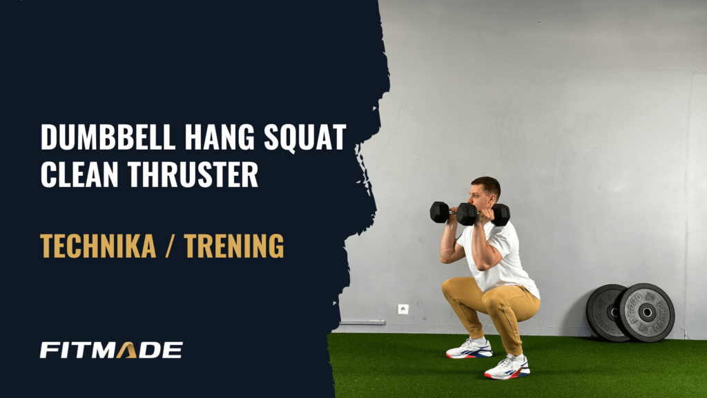 Dumbbell hang squat clean thruster