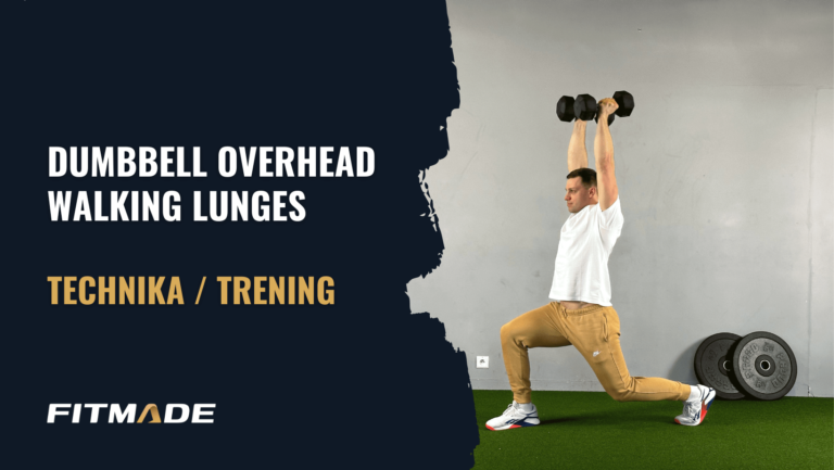 Dumbbell overhead walking lunges