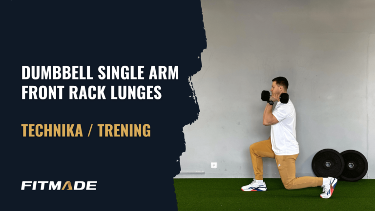 Dumbbell single arm front rack lunges