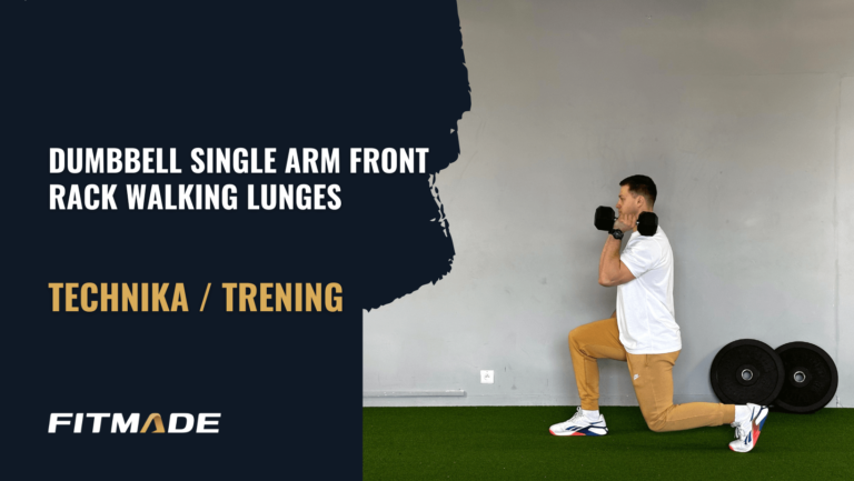 Dumbbell single arm front rack walking lunges