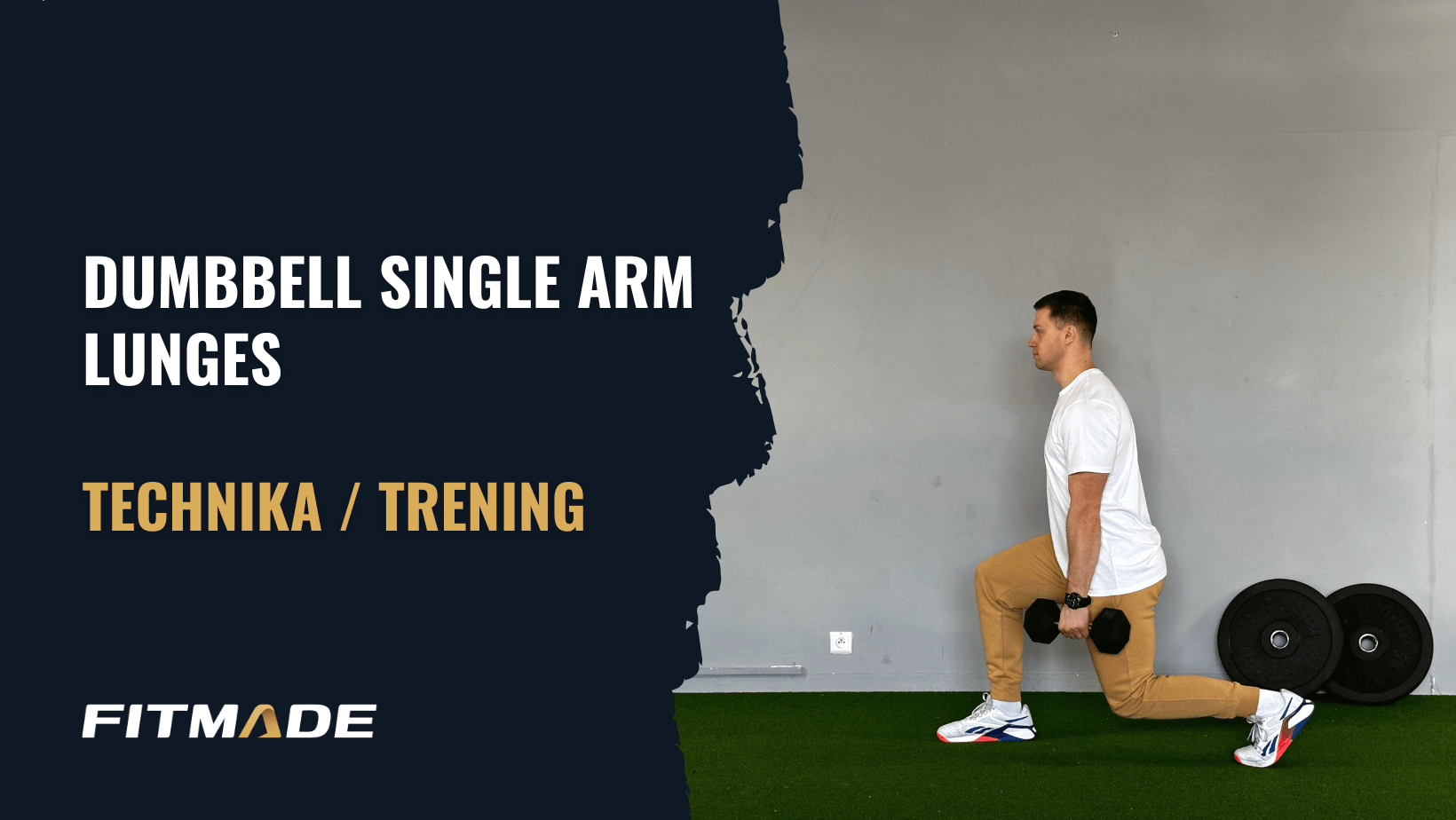 Dumbbell single arm lunges