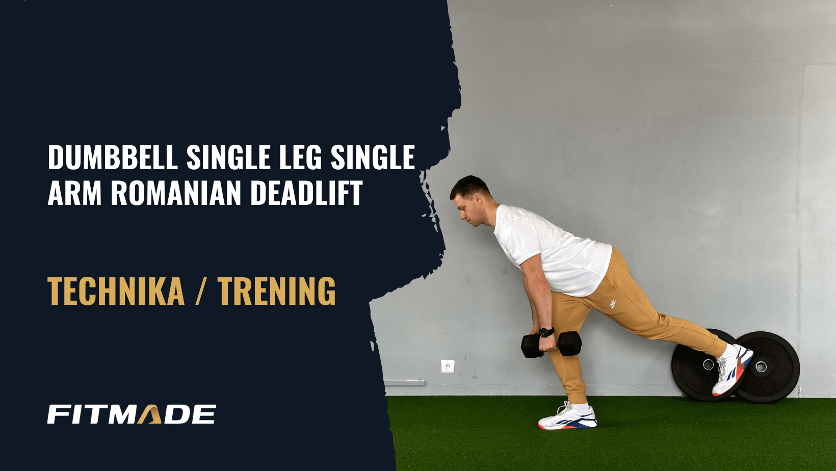 Dumbbell single leg single arm romanian deadlift