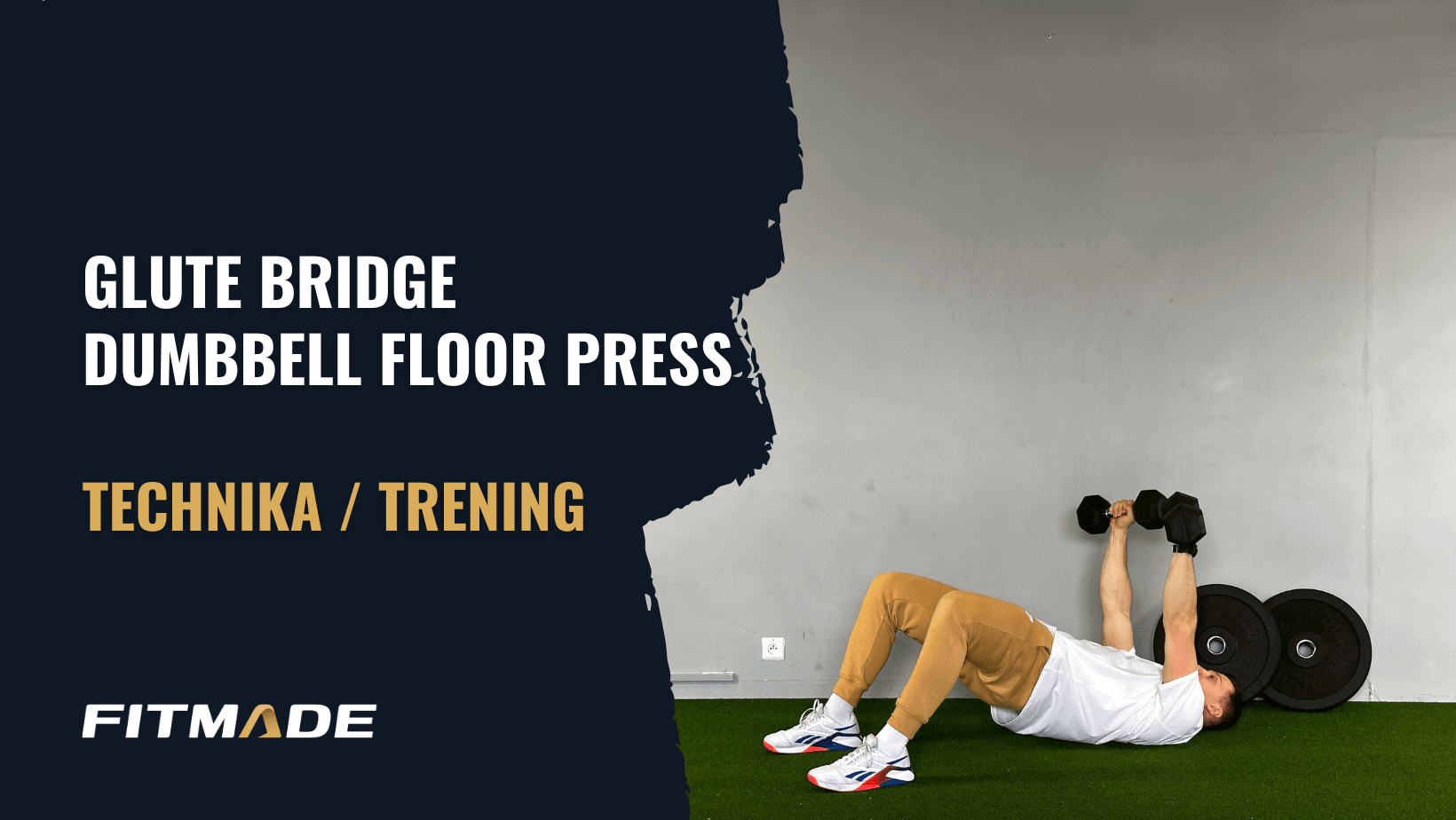 Glute bridge dumbbell floor press