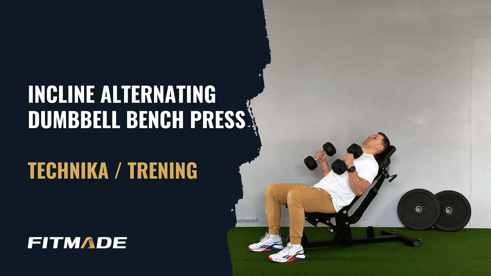 Incline alternating dumbbell bench press