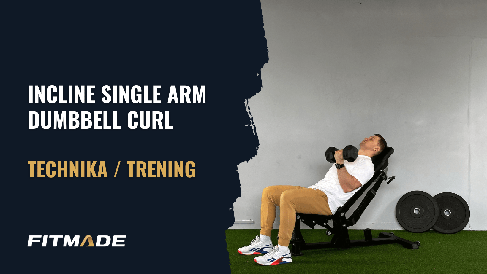 Incline single arm dumbbell curl