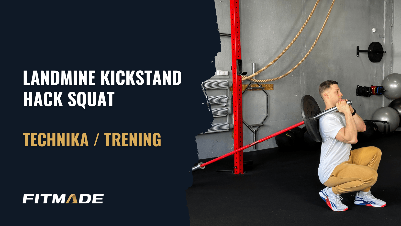 Landmine kickstand hack squat