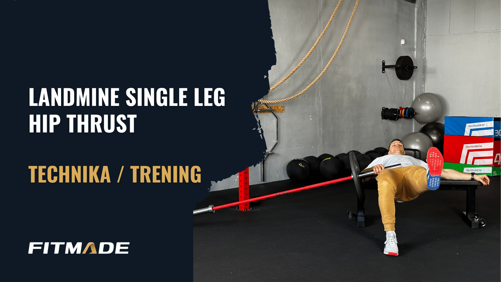 Landmine single leg hip thrust