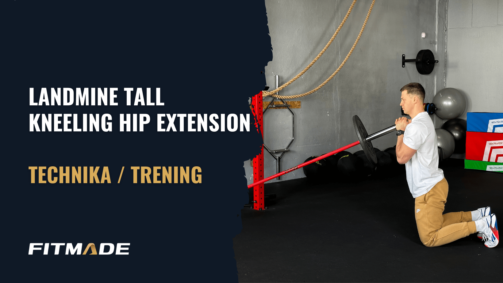 Landmine tall kneeling hip extension