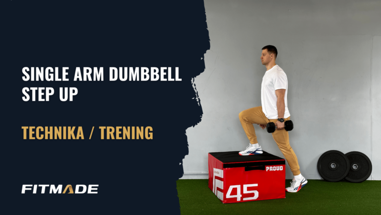 Single arm dumbbell step up