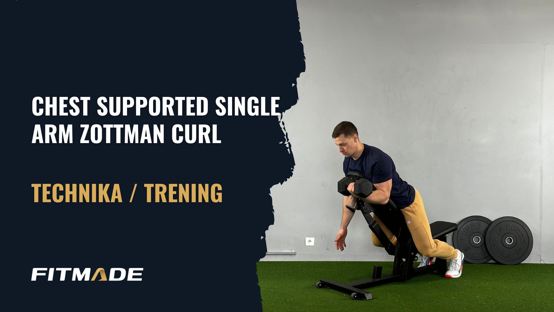 Chest supported single arm zottman curl