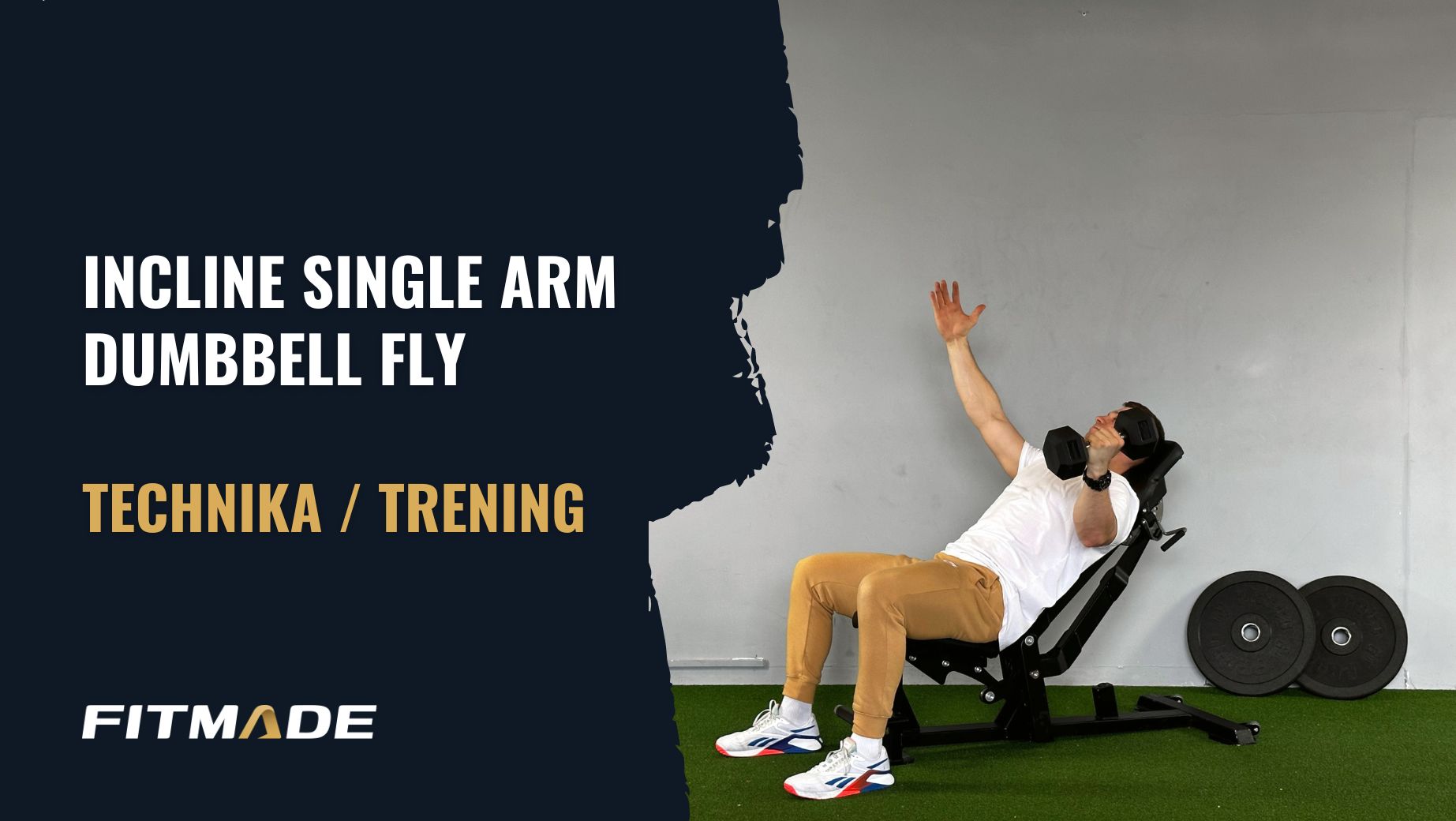 Incline single arm dumbbell fly