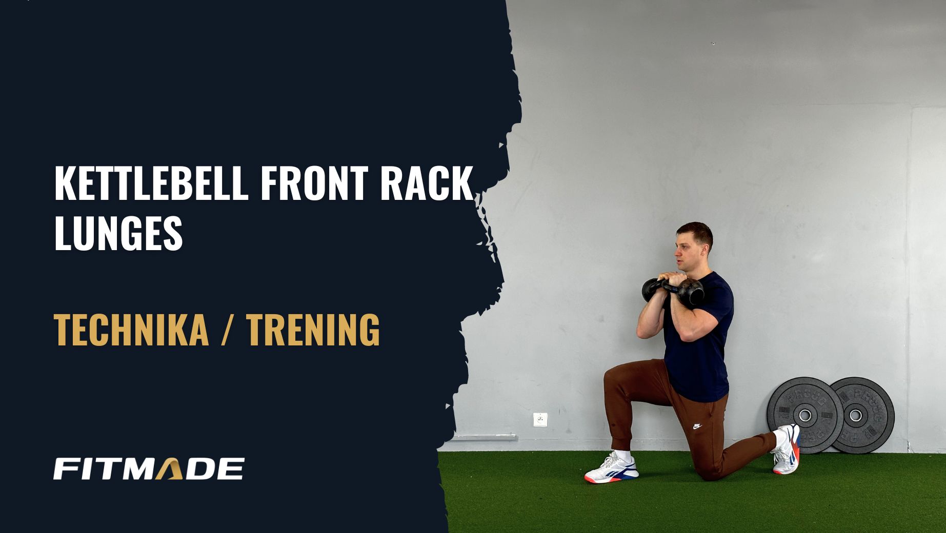 Kettlebell front rack lunges