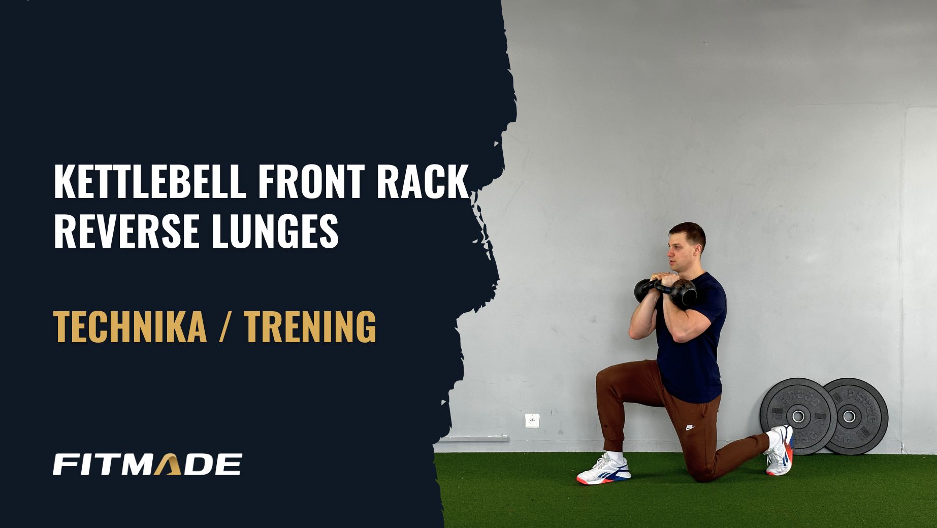 Kettlebell front rack reverse lunges