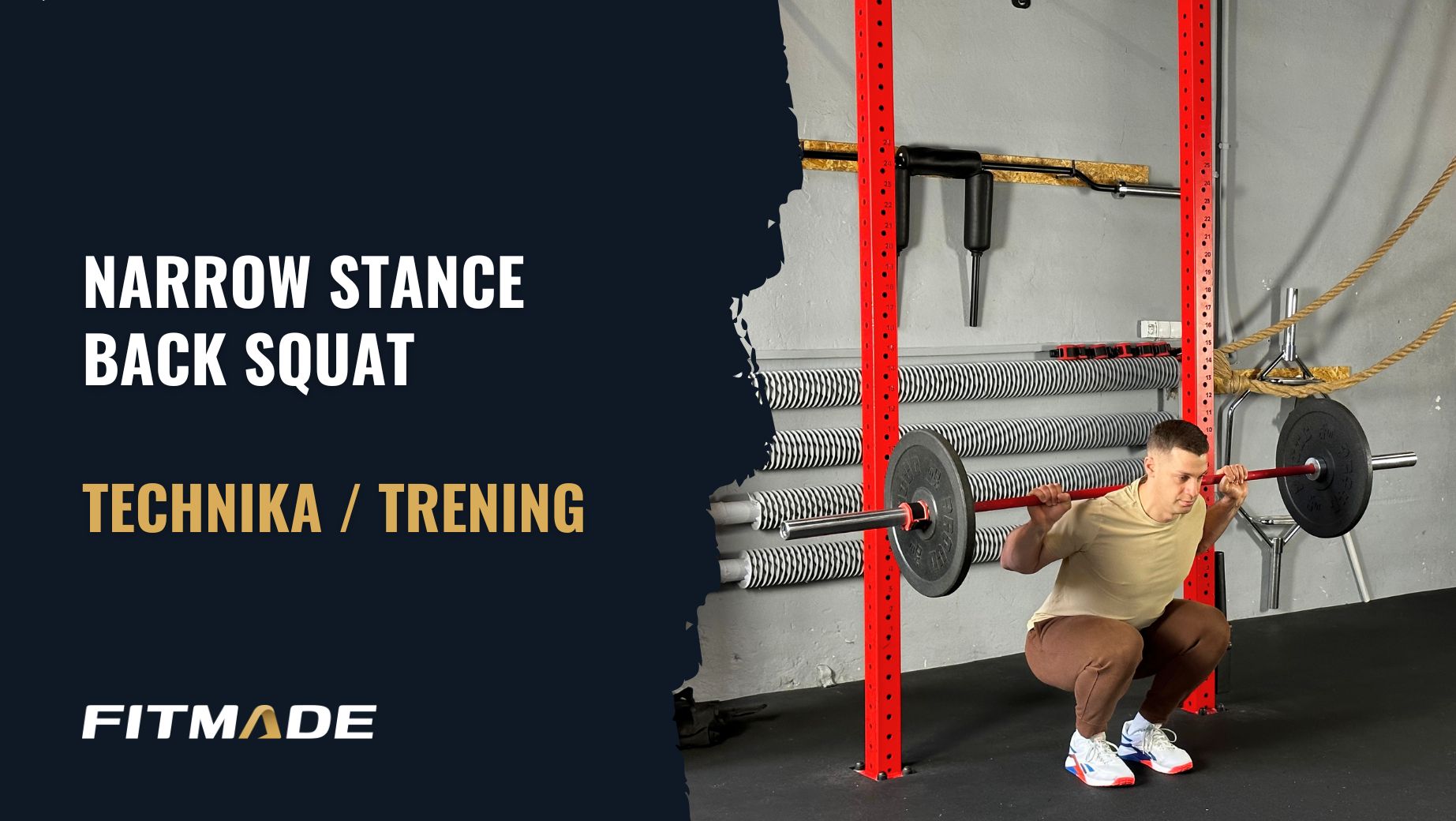 Narrow stance back squat