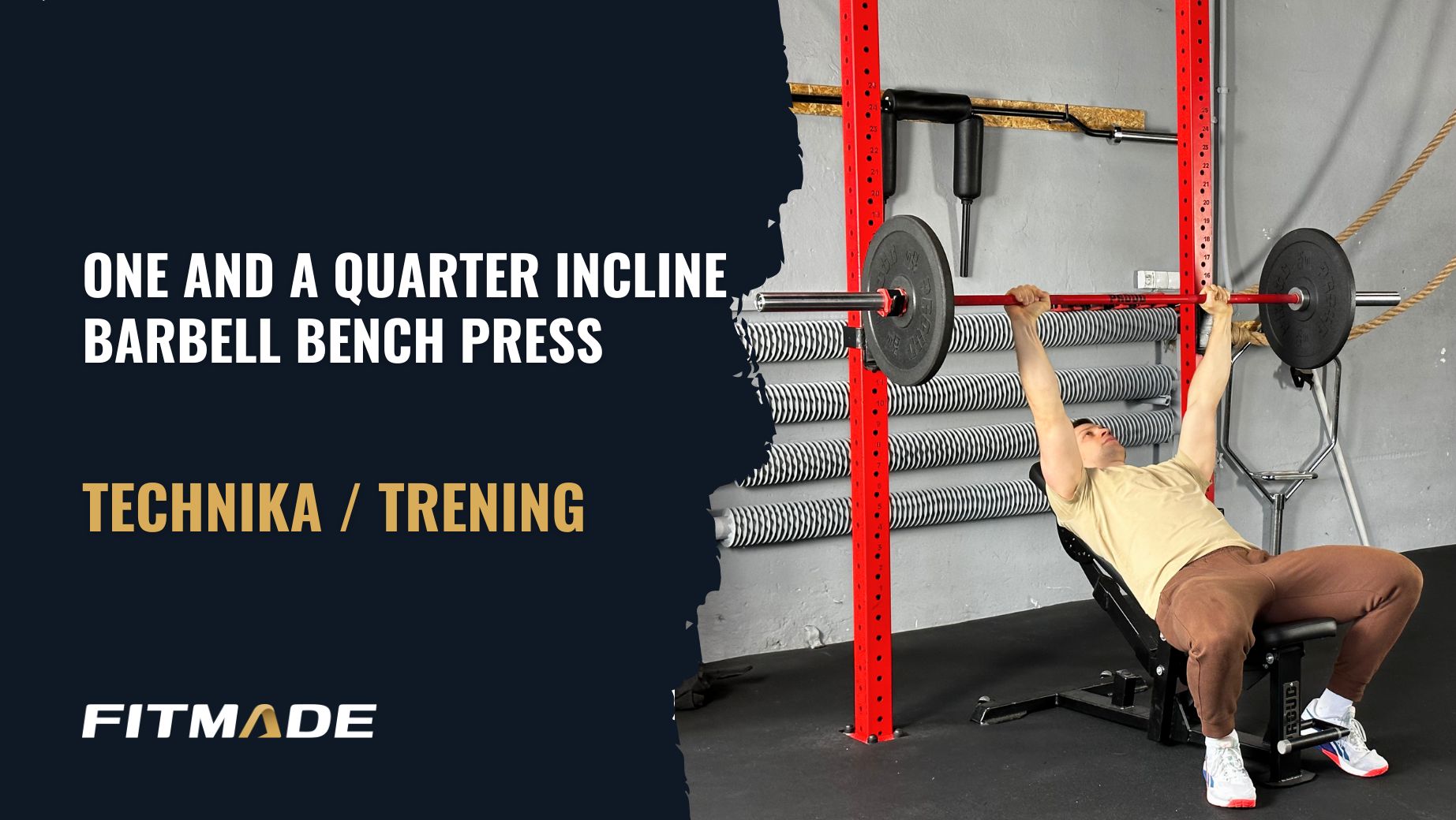 One and a quarter incline barbell bench press