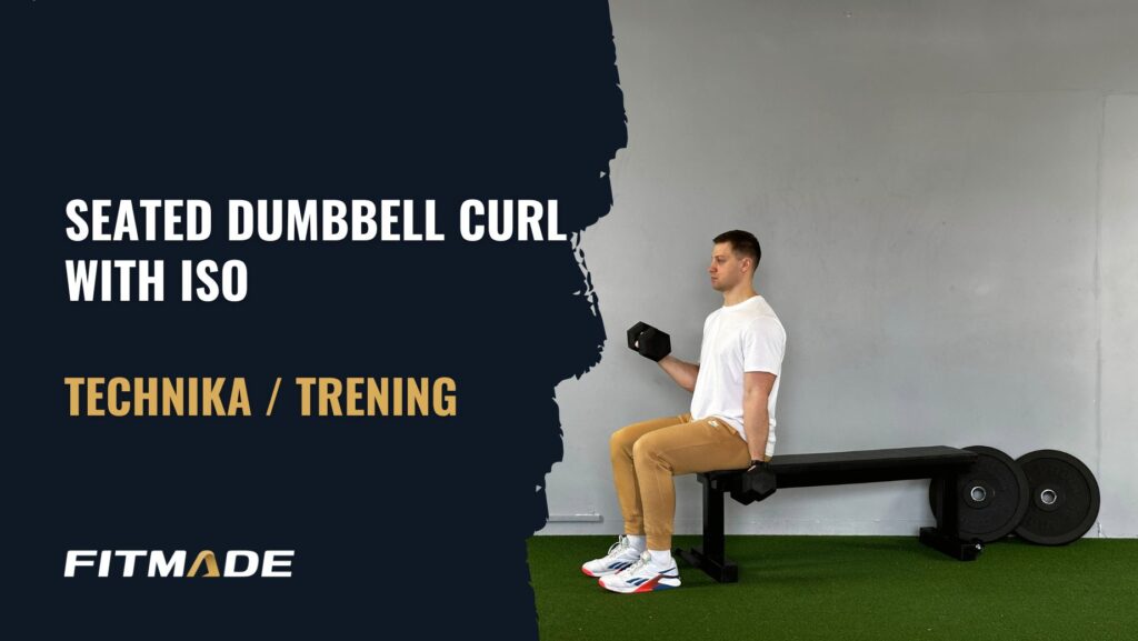 Seated dumbbell curl with iso