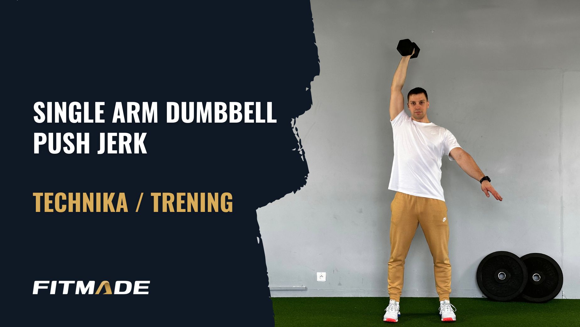 Single arm dumbbell push jerk