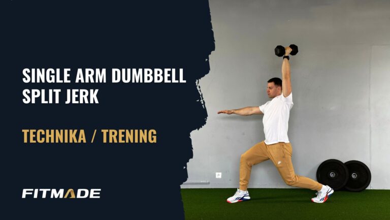 Single arm dumbbell split jerk