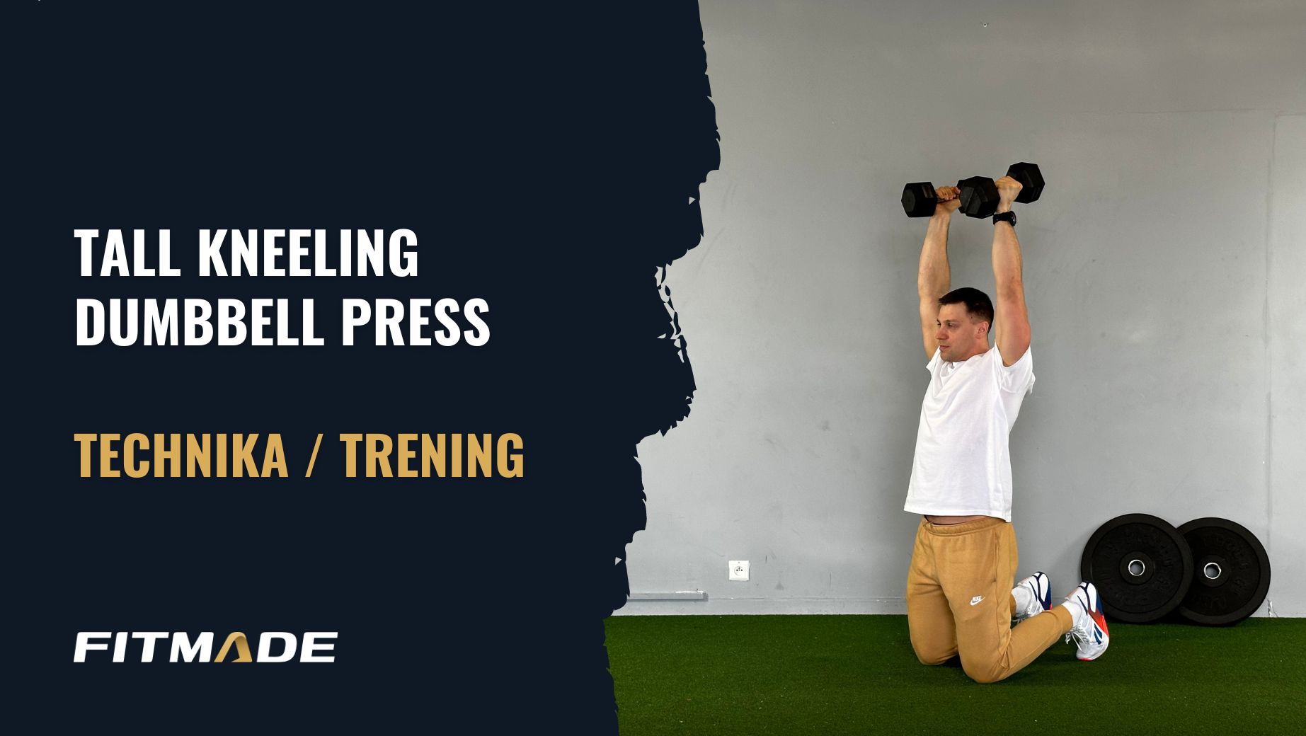 Tall kneeling dumbbell press